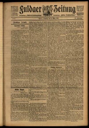 Dritte Ausgabe vom Samstag, den 02. März 1907.