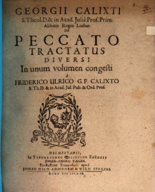 De peccato tractatus diversi