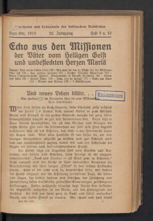 September-Oktober 1919. Heft 9 u. 10
