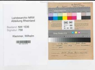 Entnazifizierung Wilhelm Klemmer , geb. 07.12.1906 (Schlosser)