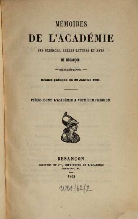 Mémoires et documents : séance publique. 1862
