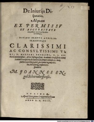 De iniuriis disputatio