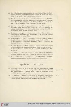 Teppiche, Textilien (Nr. 224-241)