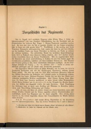 Kapitel I: Vorgeschichte des Regiments