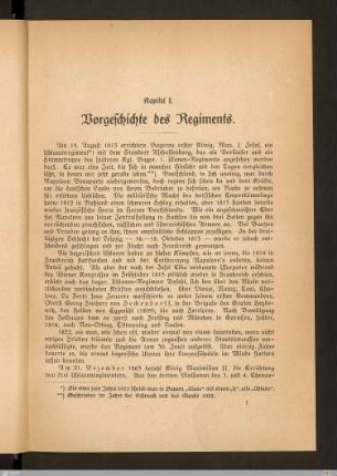 Kapitel I: Vorgeschichte des Regiments