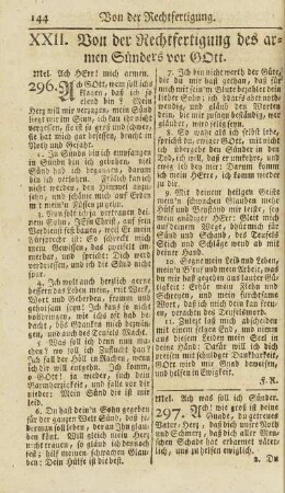 XXII. Von der Rechtfertigung des armen Sünders für Gott.