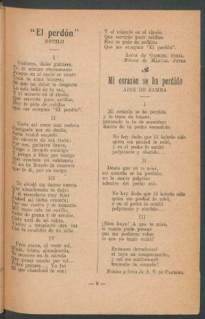 "El perdón" : Estilo