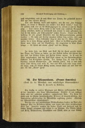 ¬Der¬ Pflaumenbaum (Prunus domestica) : (Stoff für die Mitelstufe einer mehrklassigen Elementarschule)