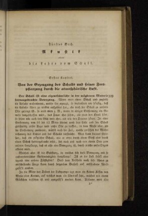 Fünftes Buch. Akustik oder die Lehre vom Schall.
