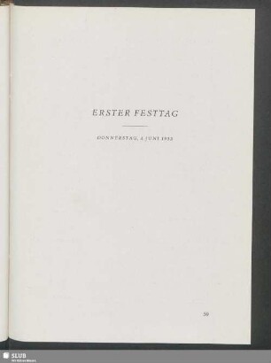 Erster Festtag. Donnerstag, 4. Juni 1953