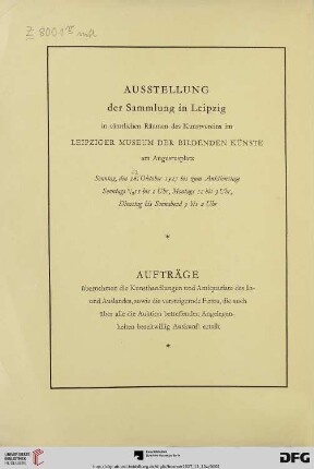 Ausstellung der Sammlung in Leipzig