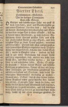 Vierter Theil: Communion-Gebetter.