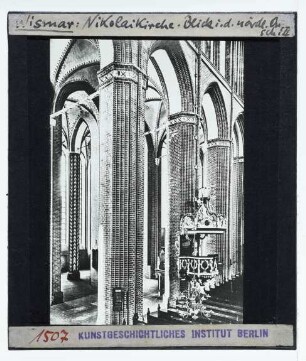 Wismar, Nikolaikirche : Innenansicht, Blick nach NO in N-QH
