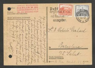 Brief an Gertrud Schönberg : 18.01.1933 [lt. Poststempel]