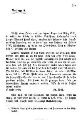 Beilage 2. Cabinets-Ordre v. J. 1727 an Finkenstein