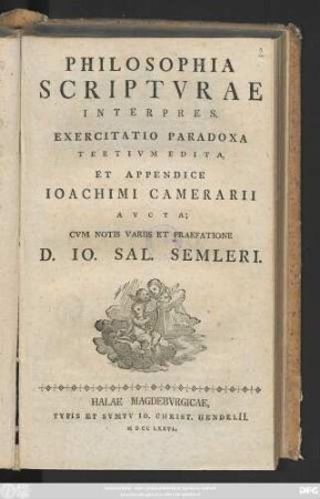 Philosophia Scriptvrae Interpres : Exercitatio Paradoxa