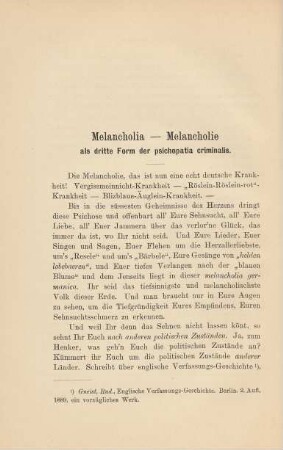 Melancholia - Melancholie als dritte Form der psichopatia criminalis