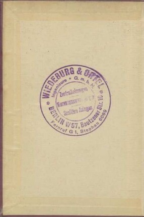 Stempel: Wiedeburg & Ortel. Zentralheizungen, Warmwasserversorgungen, sanitäre Anlagen