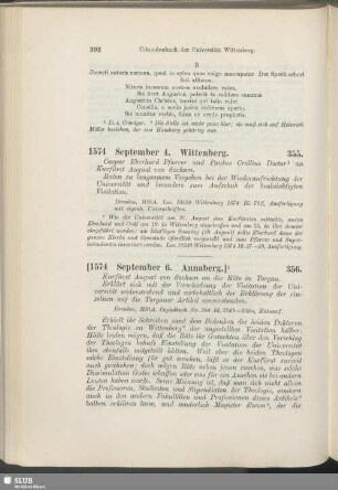 355. 1574, September 4. Wittenberg
