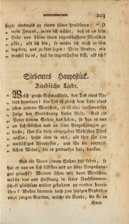 Siebentes Hauptstück. Kindliche Liebe