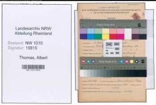 Entnazifizierung Albert Thomas , geb. 15.02.1909 (Kalkulator)