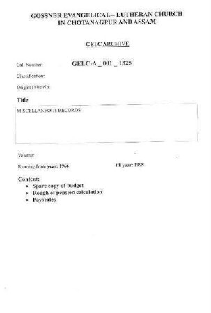MISCELLANEOUS RECORDS