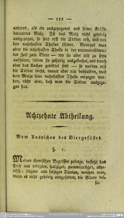 Achtzehnte Abtheilung. Vom Auspichen des Biergefäßes