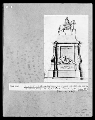 Lyon: Ansicht Place de Bellecourt mit Reiterdenkmal von Ludwig XIV.
