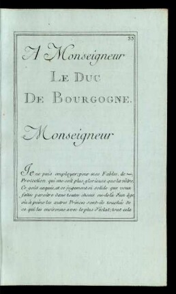 A Monseigneur Le Duc De Bourgogne.
