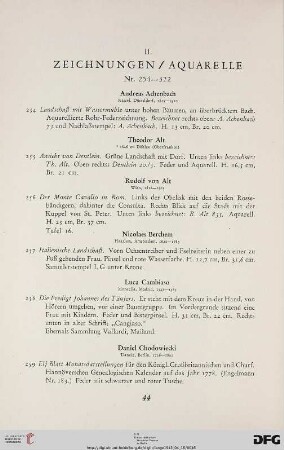 II. Zeichnungen und Aquarelle (Nr. 254-322