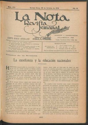 Crónica de la semana : La enseñanza y la educación nacionales
