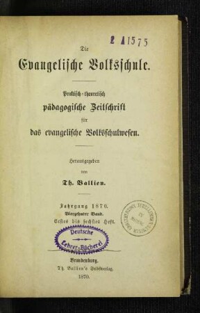 14: Die evangelische Volksschule - 14.1870