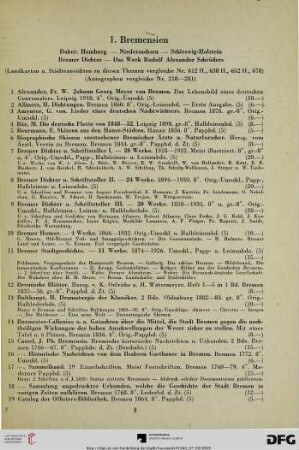 I. Bremensien (Nr. 1-160)