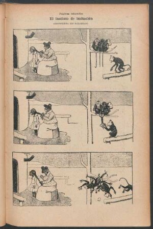 Páginas infantiles : El instinto de imitación - (Historieta sin palabras)