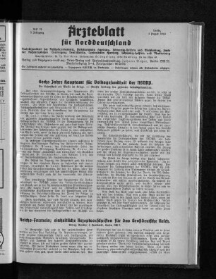 Sechs Jahre Hauptamt für Volksgesundheit der NSDAP