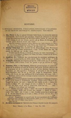 Livres anciens et modernes en vente aux prix marqués chez Martinus Nijhoff à La Haye. 480