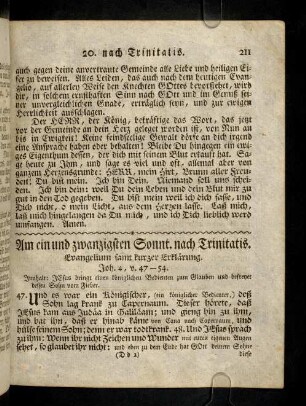 211-224, Am ein und zwanzigsten Sonntag nach Trinitatis
