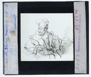 Rembrandt, Orientale mit Turban (Zeichnung Benesch 272) (Berlin KK)