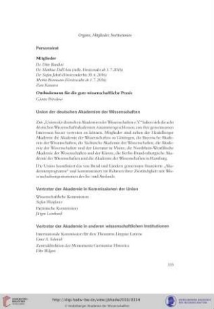Vertreter der Akademie in wissenschaftlichen Institutionen