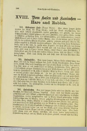 XVIII. Vom Hasen und Kaninchen. - Hare and Rabbit