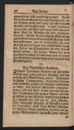IV. Die Nordischen Krohnen.