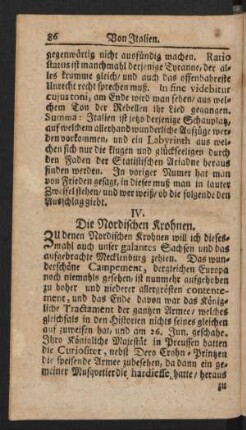 IV. Die Nordischen Krohnen.