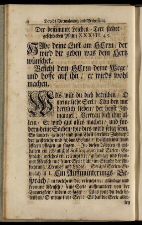 Der bestimmte Leichen- Text stehet geschrieben Psalm XXXVII, 4.5.