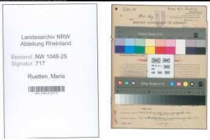 Entnazifizierung Maria Ruetten , geb. 05.09.1887 (Haendler)
