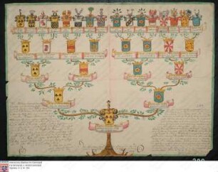 Ahnenprobe des Marianus Joseph Philipp Anton Schütz v. Holzhausen. - ausgefertigt 1752 Oktober 14, Papier beglaubigte Kopie v. A12/388