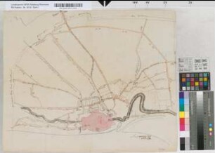 [Stuationskarte des von Rees ausgehenden Wegenetzes]. Aschoff. 1807 Juli 24, Rees