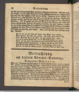 Betrachtung am dritten Advents-Sonntage.
