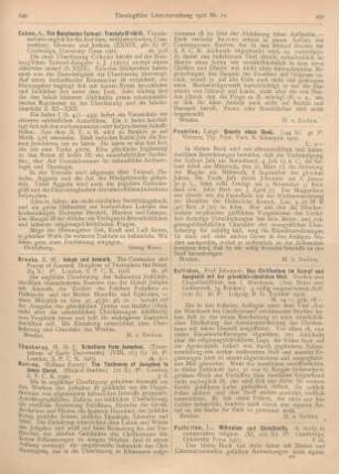 249-250 [Rezension] Barnes, William Emery, The Testimony of Josephus to Jesus Christ