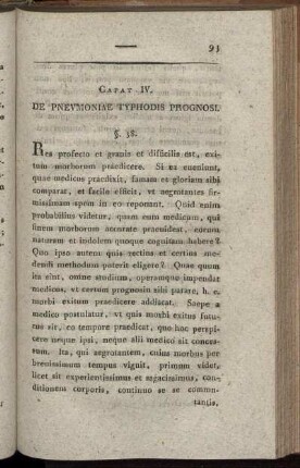Caput IV. De Pneumoniae Typhodis Prognosi.