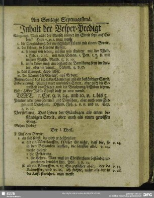 Inhalt der Vesper-Predigt [Am Sontage Septuagesimä]